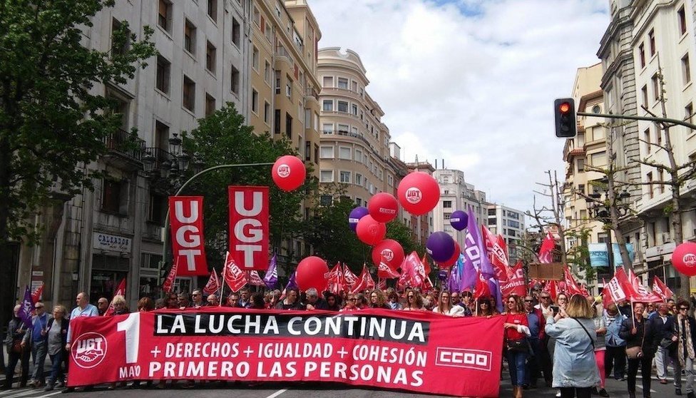 Imagen de archivo de una manifestación el 1 de mayo en Santander