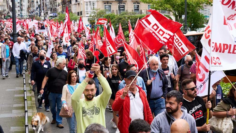 Manifestación de los trabajadores del sector del metal en Cantabria