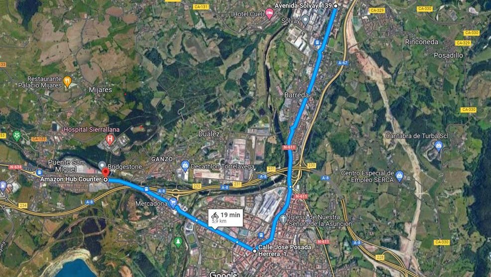 Imagen de la ruta de la Vuelta 2022 por Torrelavega