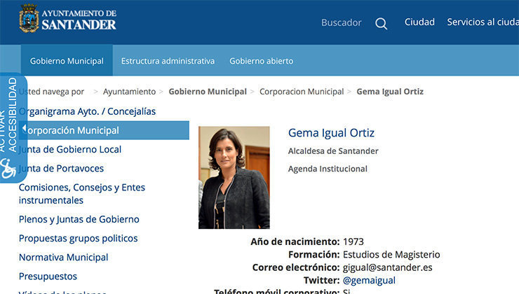 Perfil público de Gema Igual tras la dimisión de Estela Goikoetxea