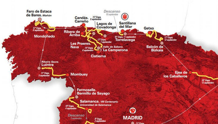 La Vuelta recalará por Cantabria el martes 11 de septiembre, con una contrarreloj individual de 32.7 kilómetros