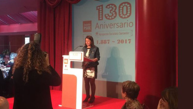 Adriana Lastra en el evento. Foto- twitter del Palacio del Mar