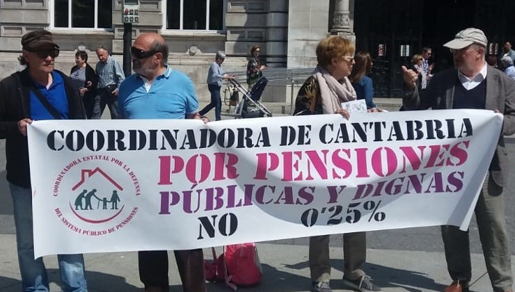 Pancarta de la concentración en Santander