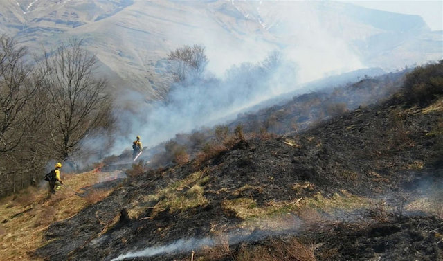 Imagen de archivo de un incendio forestal en Cantabria