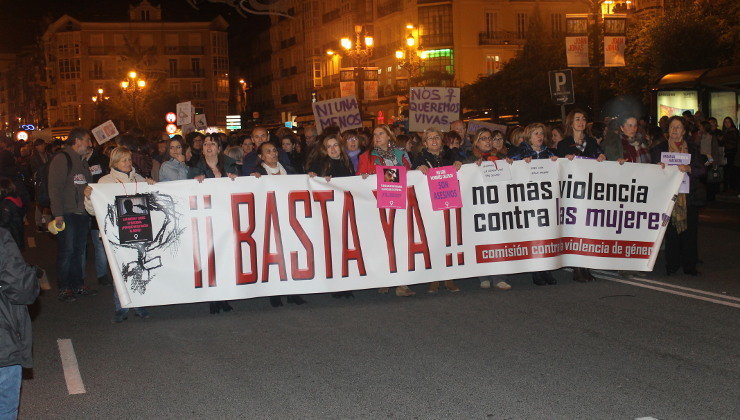 Imagen de archivo de la manifestación contra la violencia de género por las calles de Santander