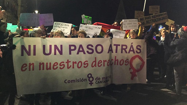 Imagen de la concentración de este martes en Santander