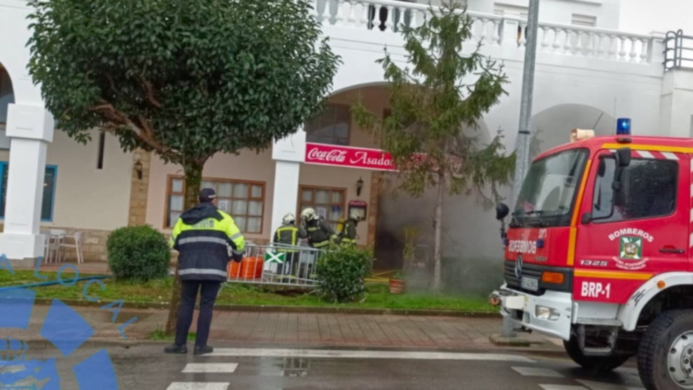 Incendio en el Asador Ainhoa de Castro Urdiales | Foto: Policía Local de Castro