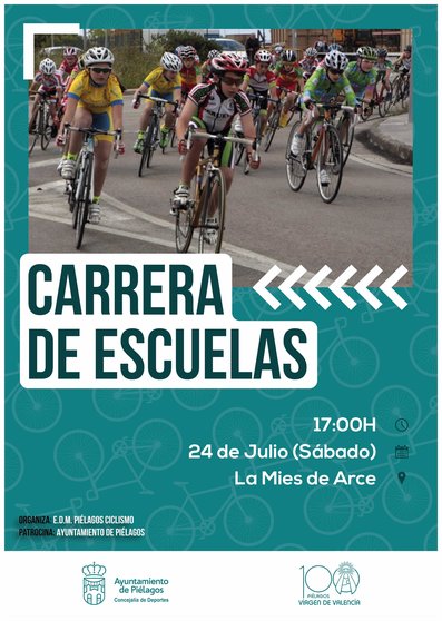 Cartel de la carrera de escuelas de ciclismo de Cantabria