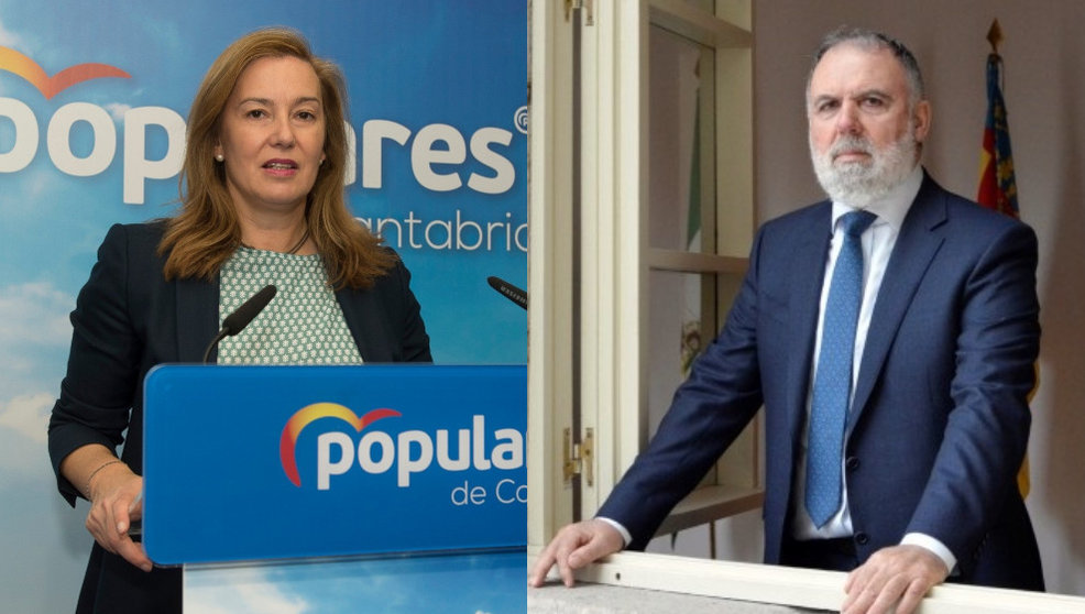 La secretaria autonómica del PP cántabro, María José González Revuleta, y el diputado de los 'populares', Lorenzo Vidal de la Peña