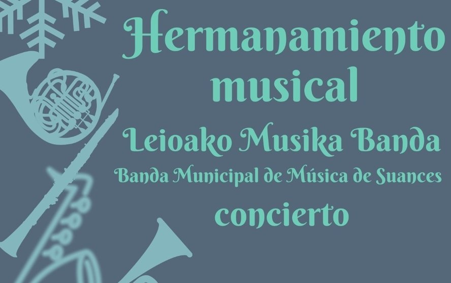 Cartel del 'hermanamiento musical' entre Suances y Leioa