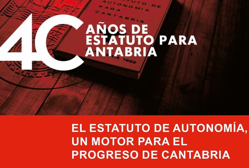 Cartel de la conferencia del expresidente del Parlamento de Cantabria Miguel Ángel Palacio sobre los 40 años del Estatuto de Autonomía