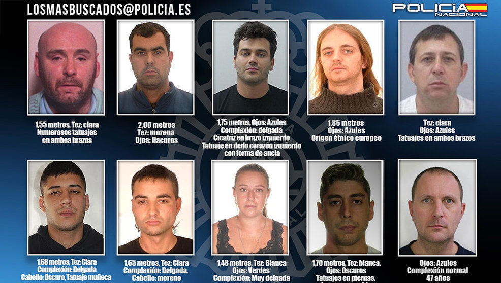 La Policía lanza una campaña con los diez fugitivos más buscados