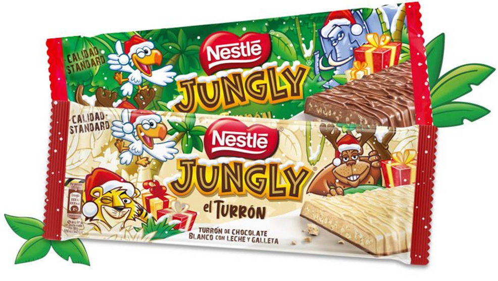 Las dos variedades de turrón Nestlé Jungly de estas navidades