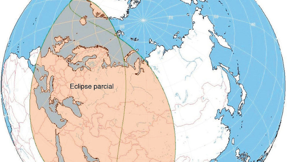 Mapa del alcance del eclipse