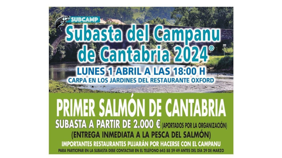 Cartel de la subasta del 'campanu' de Cantabria