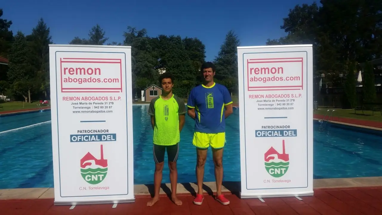 Noibe Peon junto a Berni Bustillo en las instalaciones del  Circulo de Recreo de Torrelavega