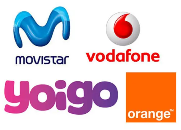 Logotipos de las operadoras de telefon&iacute;a m&oacute;vil que incurren en pr&aacute;cticas abusivas. Foto: P&uacute;blico