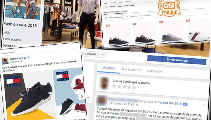 P&aacute;ginas fraudulentas de Facebook. Foto: FACUA