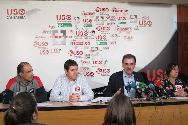 Representantes de USO en Solvay