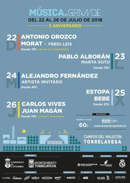 Cartel Musica en grande 2018 torrelavega
