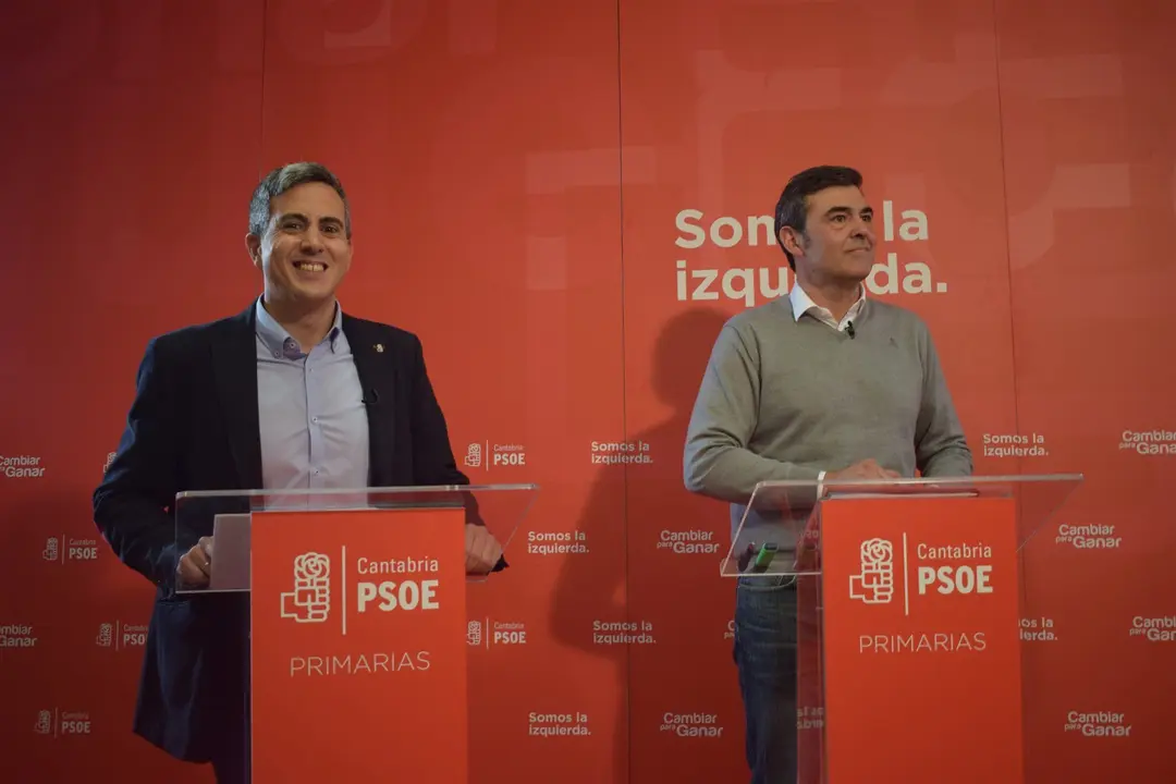 Los dos candidatos a las primarias del PSOE de Cantabria, Pablo Zuloaga y Ricardo Cort&eacute;s