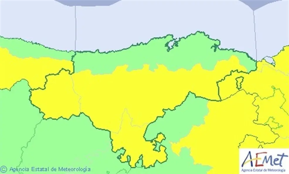 Mapa de avisos para este mi&eacute;rcoles
