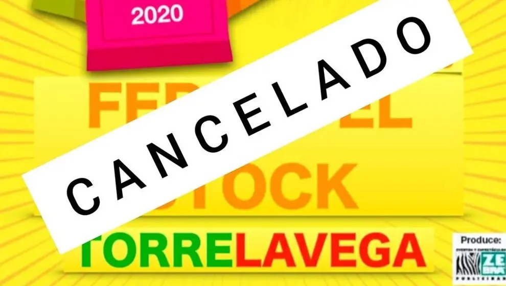 Cartel de la cancelaci&oacute;n de la Feria de Stock