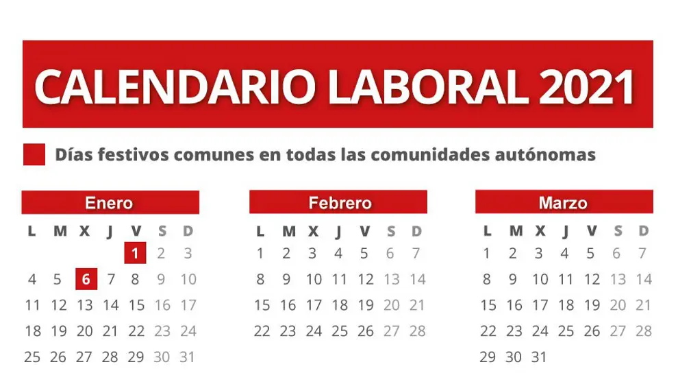 Calendario laboral de 2021