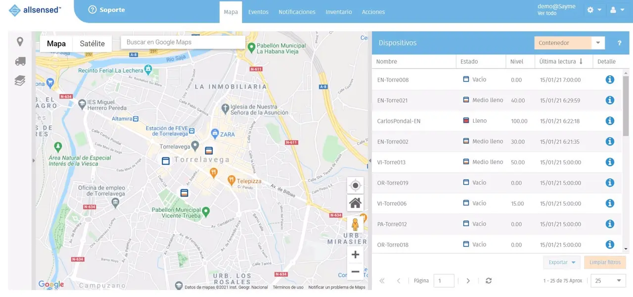 Prueba de sensorizaci&oacute;n de contenedores de residuos en Torrelavega