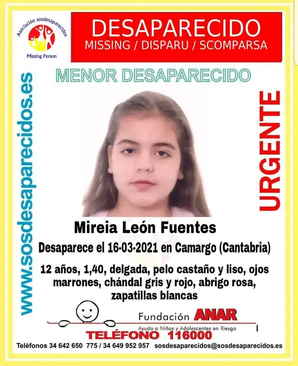 Cartel de la menor desaparecida