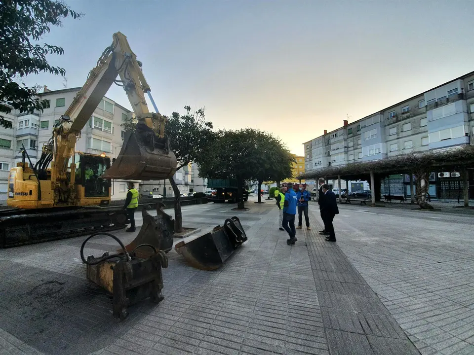 Plaza Covadonga, en el Barrio Covadonga de Torrelavega