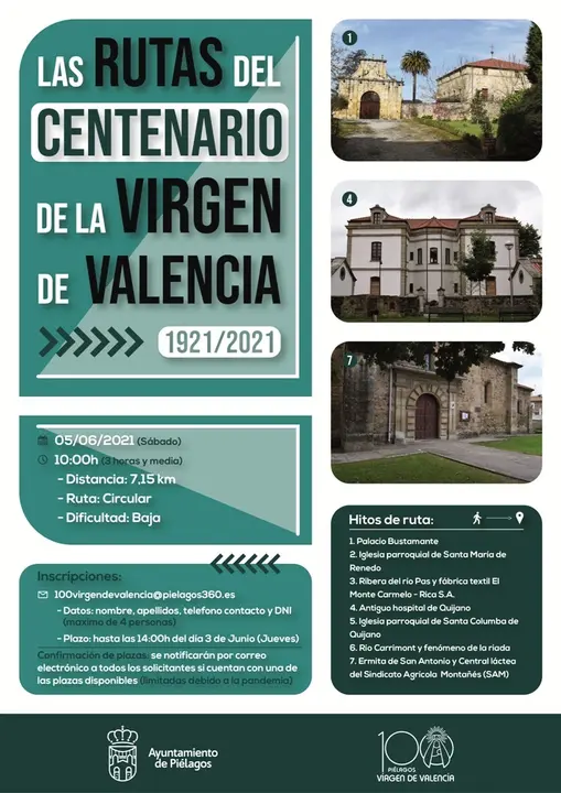 Cartel de rutas de Pi&eacute;lagos