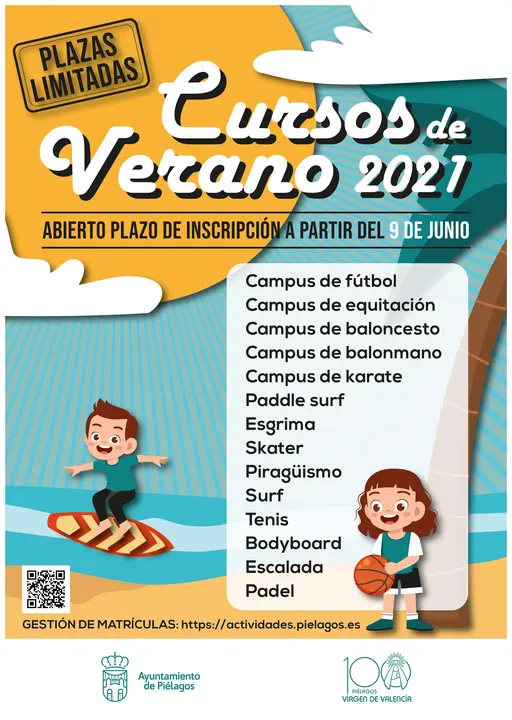 Cartel de los cursos de verano de 2021