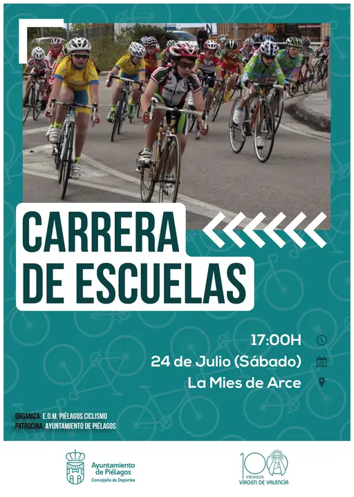 Cartel de la carrera de escuelas de ciclismo de Cantabria