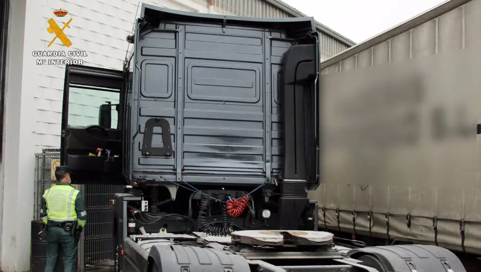 Camión intervenido en operación contra la manipulación de tacógrafos