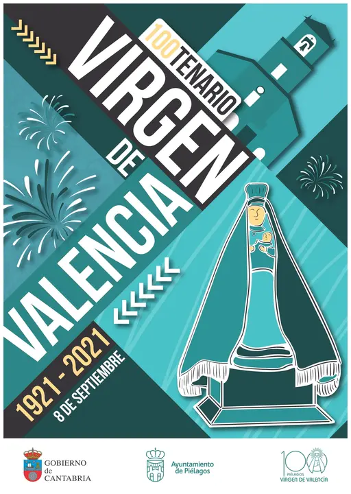 Cartel centenario de la Virgen de Valencia como patrona
