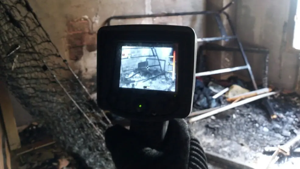 Incendio en una vivienda de la calle Gutiérrez Solana de Santander