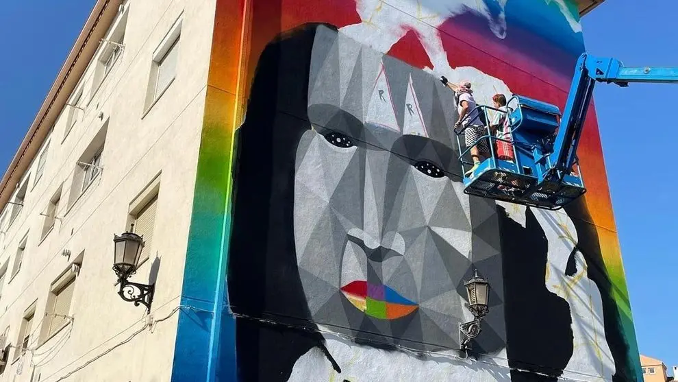 La Gioconda de Okuda en proceso, Málaga