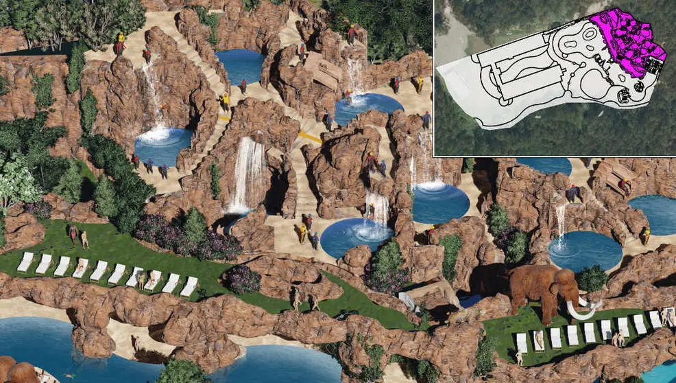 Infografía del parque acuático previsto en Sierrallana