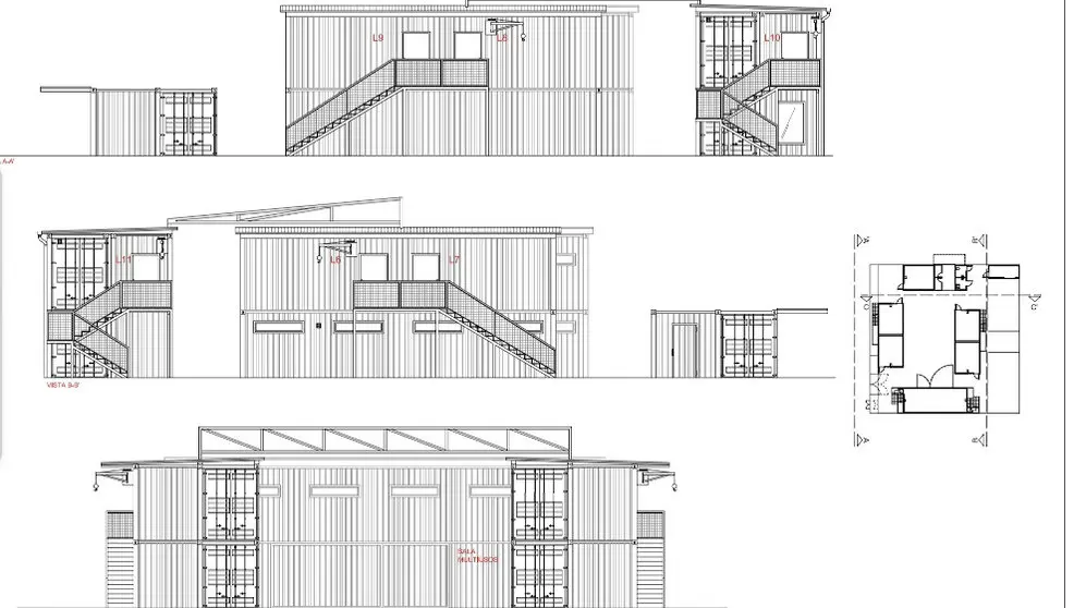 Esquema de los locales de ensayo