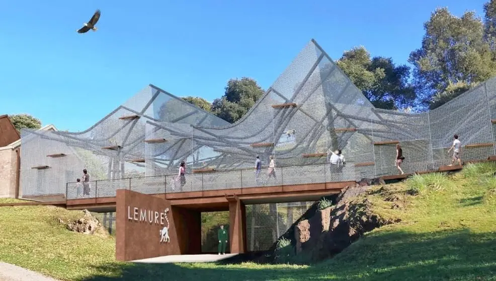 Infografía del nuevo espacio para lémures en el Parque de Cabárceno