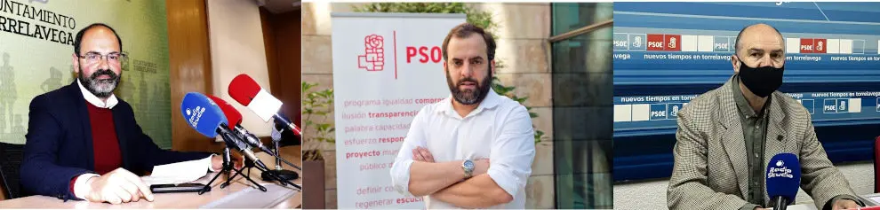 Los tres candidatos a liderar el PSOE de Torrelavega. De izda a derecha- José Luis Urraca, Otto Oyarbide y José Ramón Pelayo