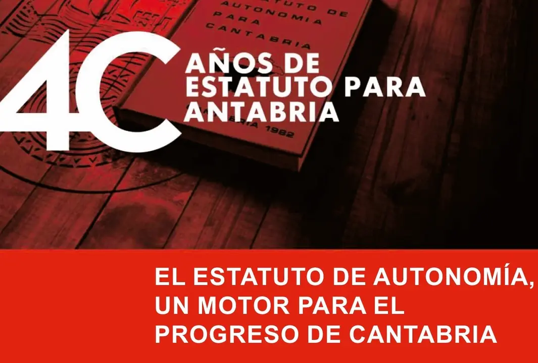 Cartel de la conferencia del expresidente del Parlamento de Cantabria Miguel &Aacute;ngel Palacio sobre los 40 a&ntilde;os del Estatuto de Autonom&iacute;a