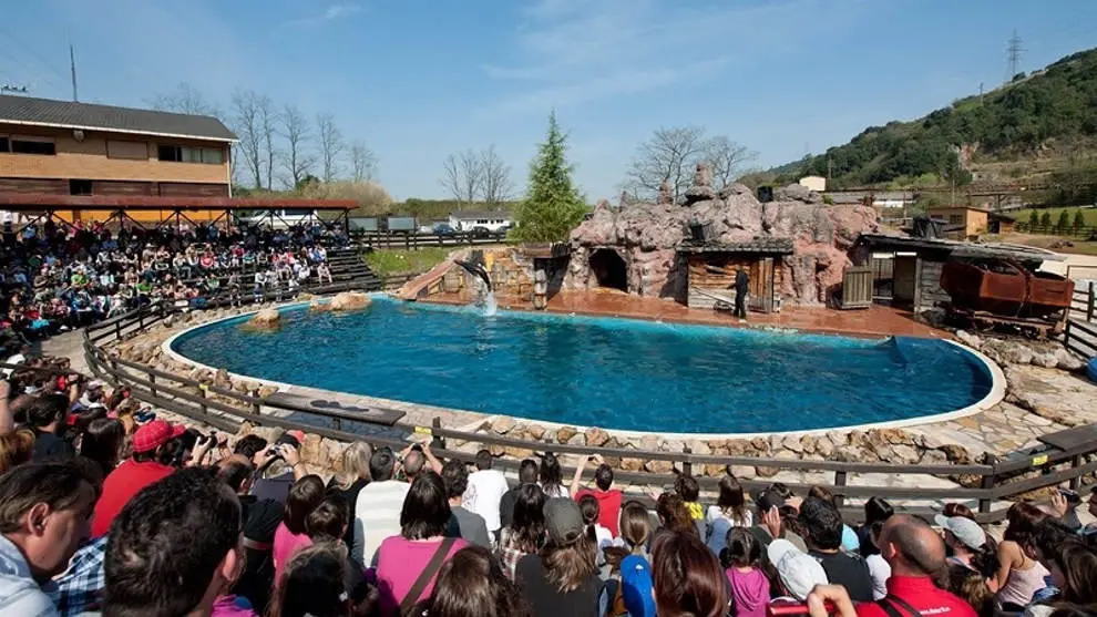 Recinto de leones marinos del parque de la Naturaleza de Cabárceno