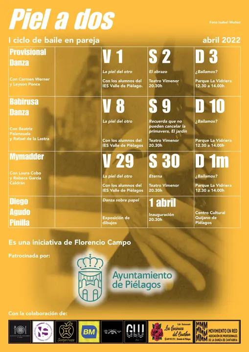 Cartel del ciclo de baile en pareja 'Piel a dos'