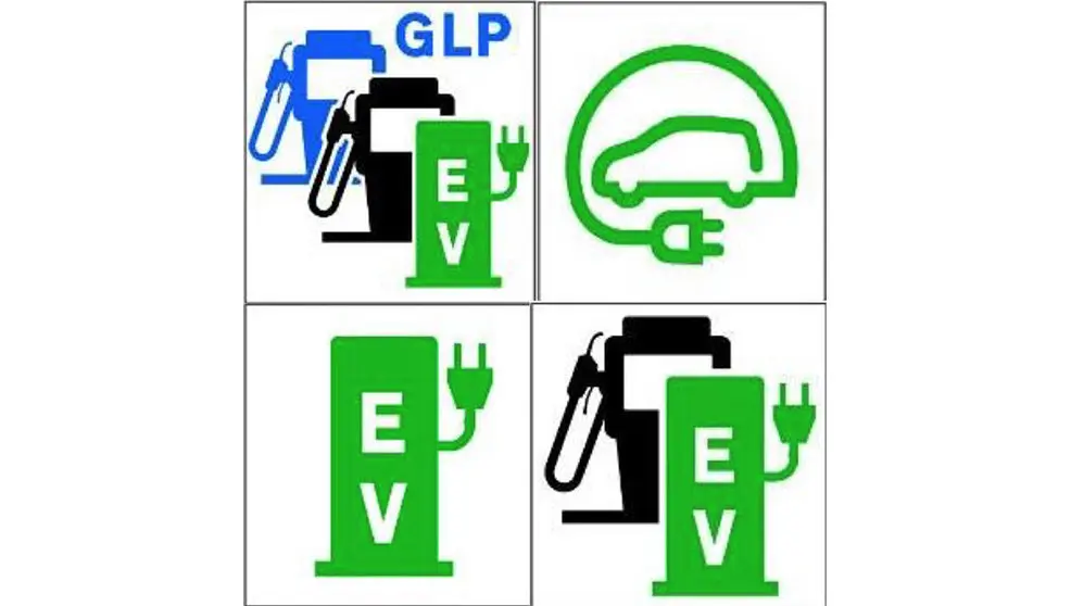 Señales para los puntos de recarga eléctrica