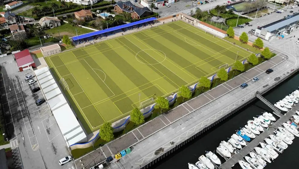 Infografía del campo de fútbol del San Martín de la Arena