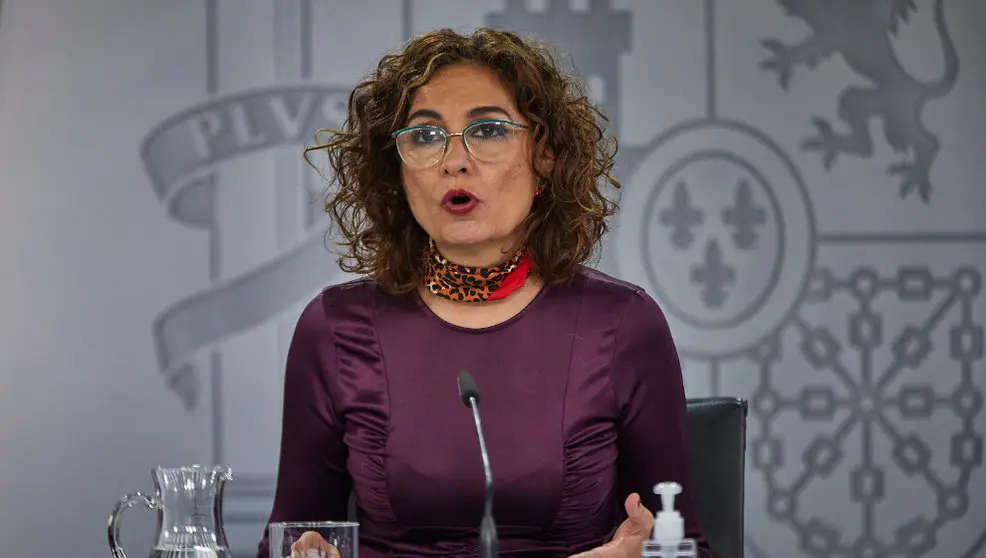 La ministra de Hacienda, María Jesús Montero, durante una rueda de prensa