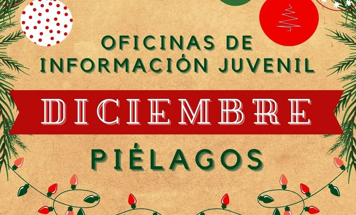 Cartel de las actividades juveniles de Pi&eacute;lagos para diciembre