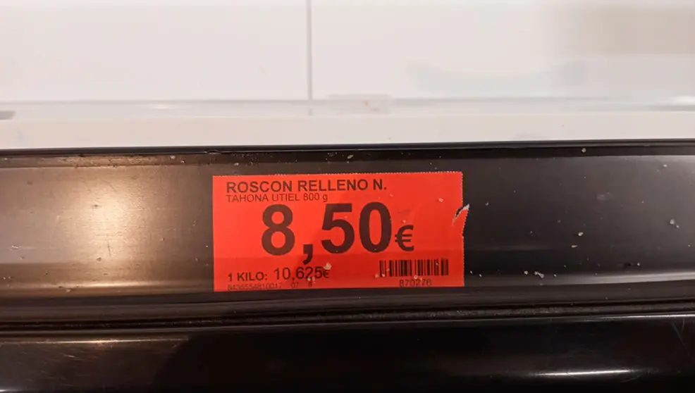 Etiqueta del roscón de Reyes de Mercadona